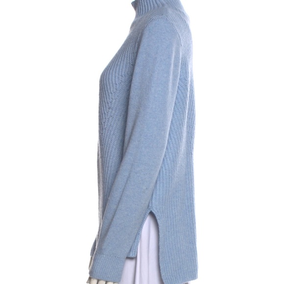 Veronica Beard cashmere blend, button mock neck, ribbed knit sweater Size Small - Picture 6 of 16